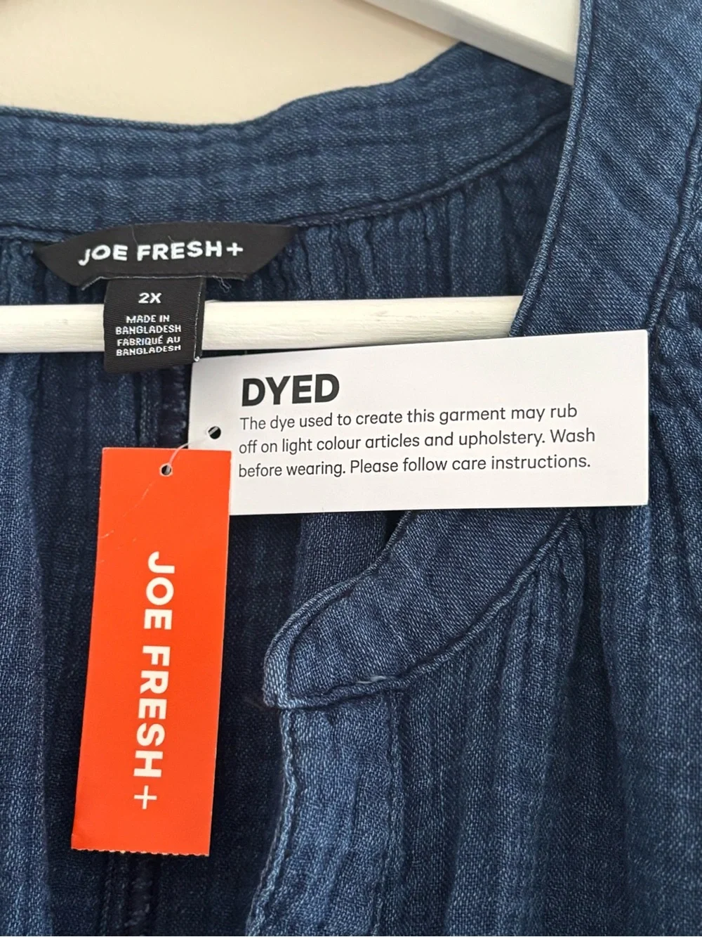 NWT Joe Fresh Women’s Size 2X Dark Blue V-Neck Tank 100% Cotton Casual Top - Picture 11 of 16